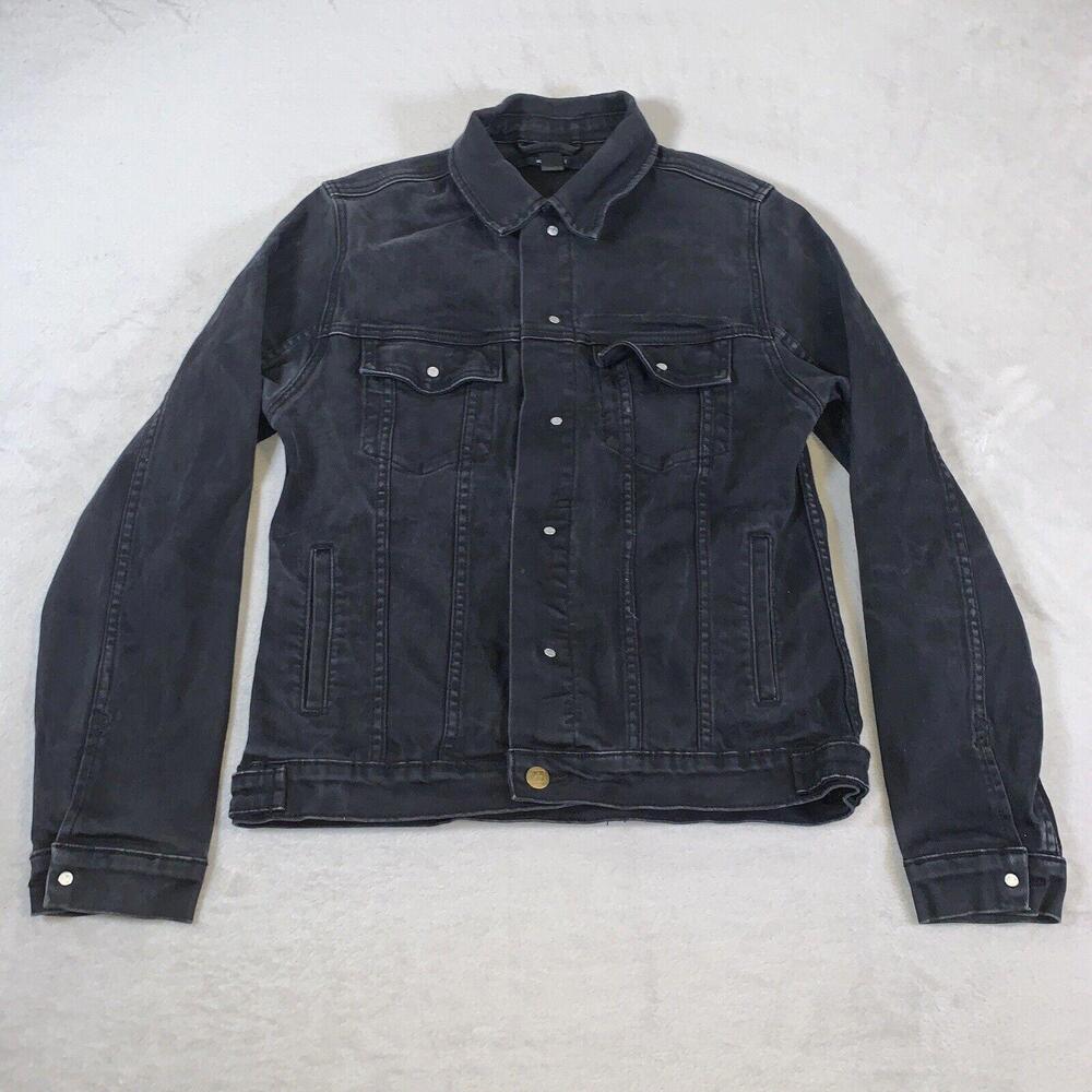 Ksubi Denim Jacket Womens Medium Black Slim Fit‎ Designer Trucker Casual Ladies